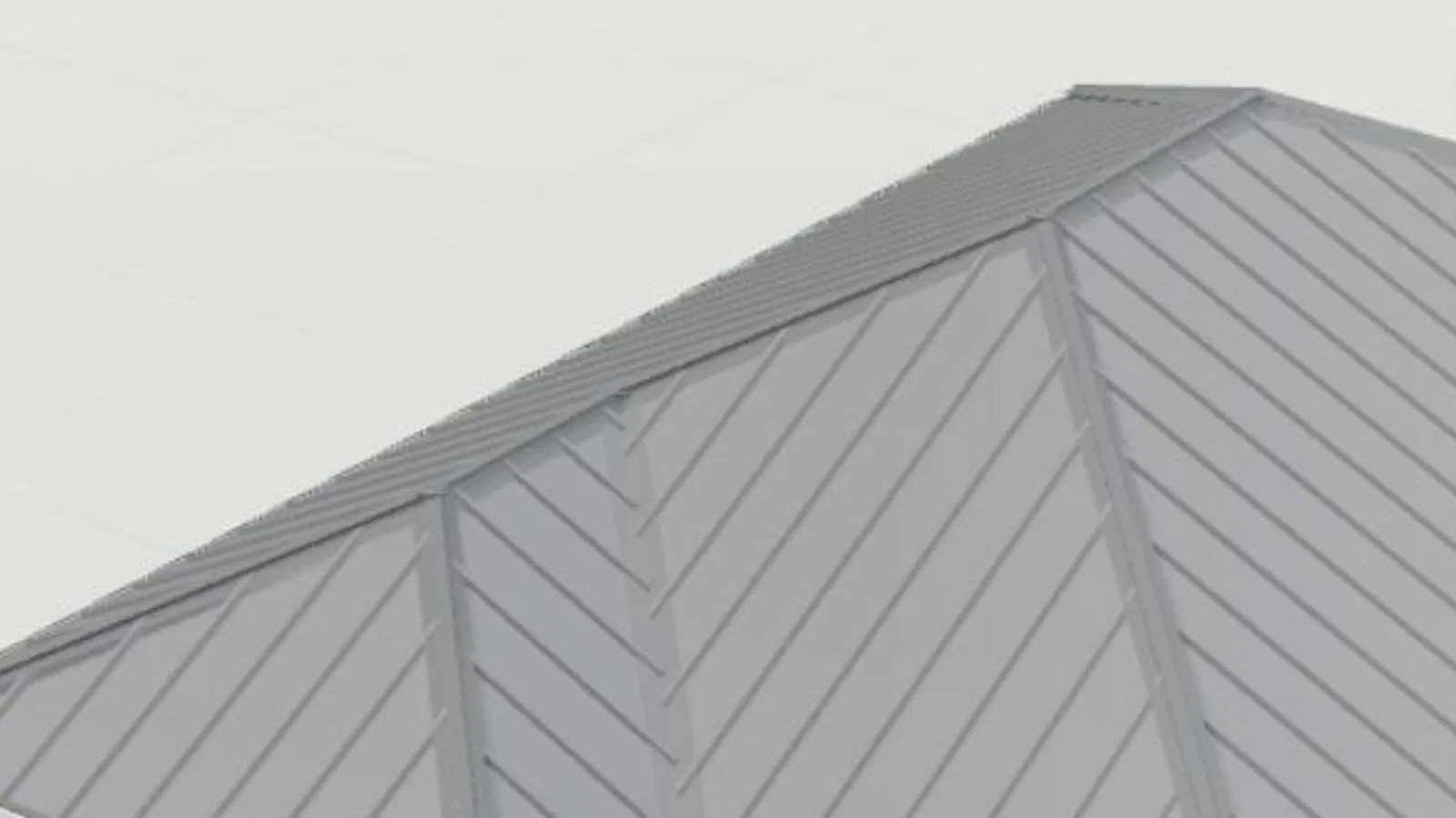 A metal roof, shown as an object — the work already in view